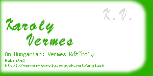 karoly vermes business card